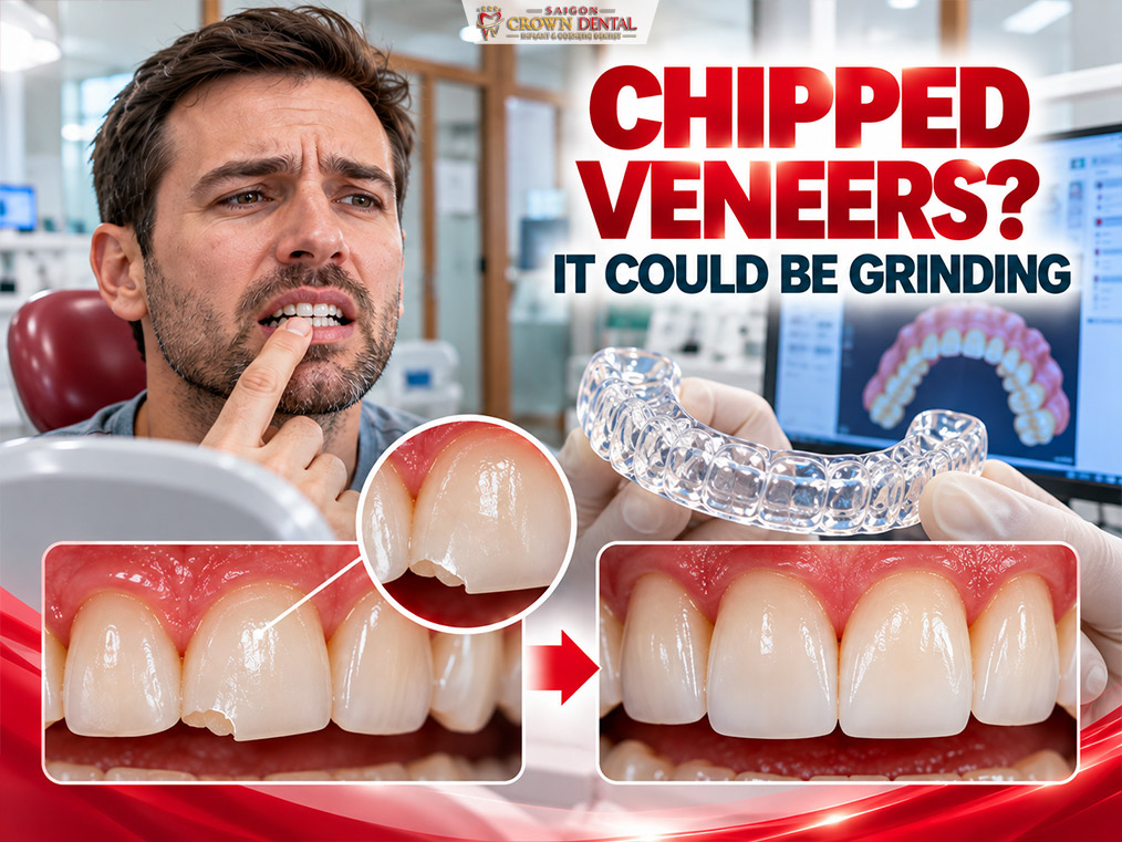 Chipped veneers caused by grinding