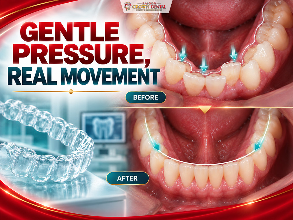 how does invisalign move your teeth pressure before after