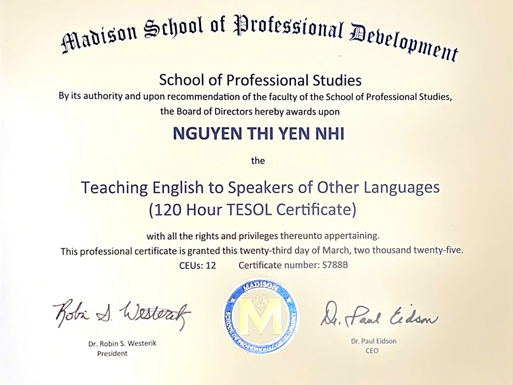  TESOL English Certificate