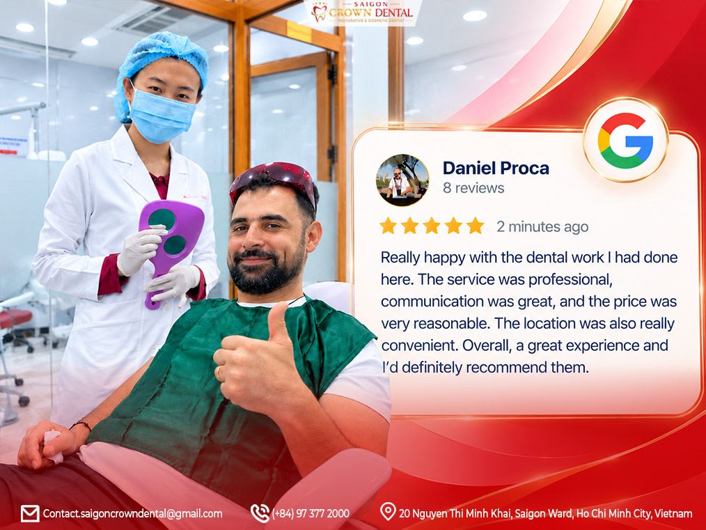 google review patient Saigon Crown dental