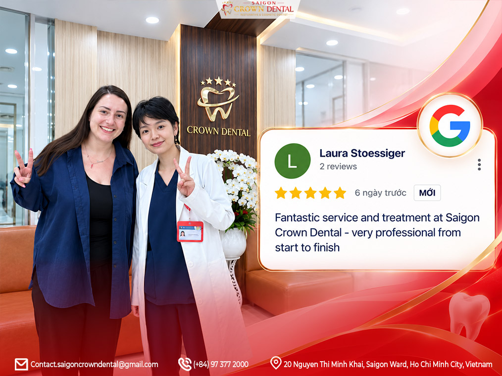google review patient Saigon Crown dental